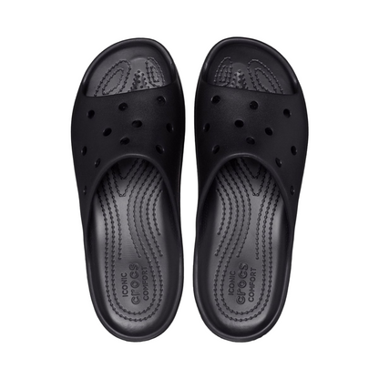 Crocs ciabatta con zeppa da donna Classic Slide 208180-001 nero
