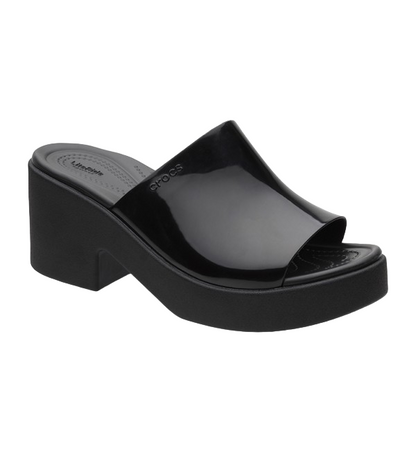 Crocs sandalo da donna con tacco Brooklyn Slide High Shine Heel 209709-001 nero