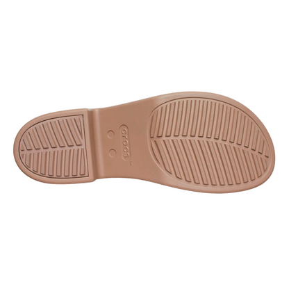 Crocs sandalo da donna con tacco Brooklyn Slide High Shine Heel 209709-2Q9 latte