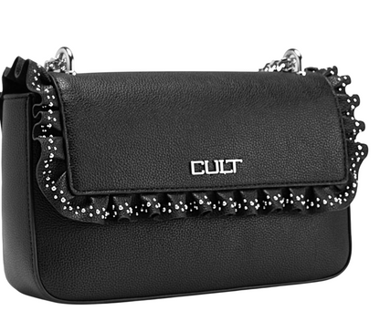 Cult Borsa con Patta Yoko Nero X4FPWX060022999 – Elegante Tracolla in Ecopelle Donna