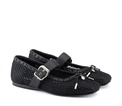 Cult Ballerina Donna JAM 4668 Low Nera Rete Strass - CLW466800