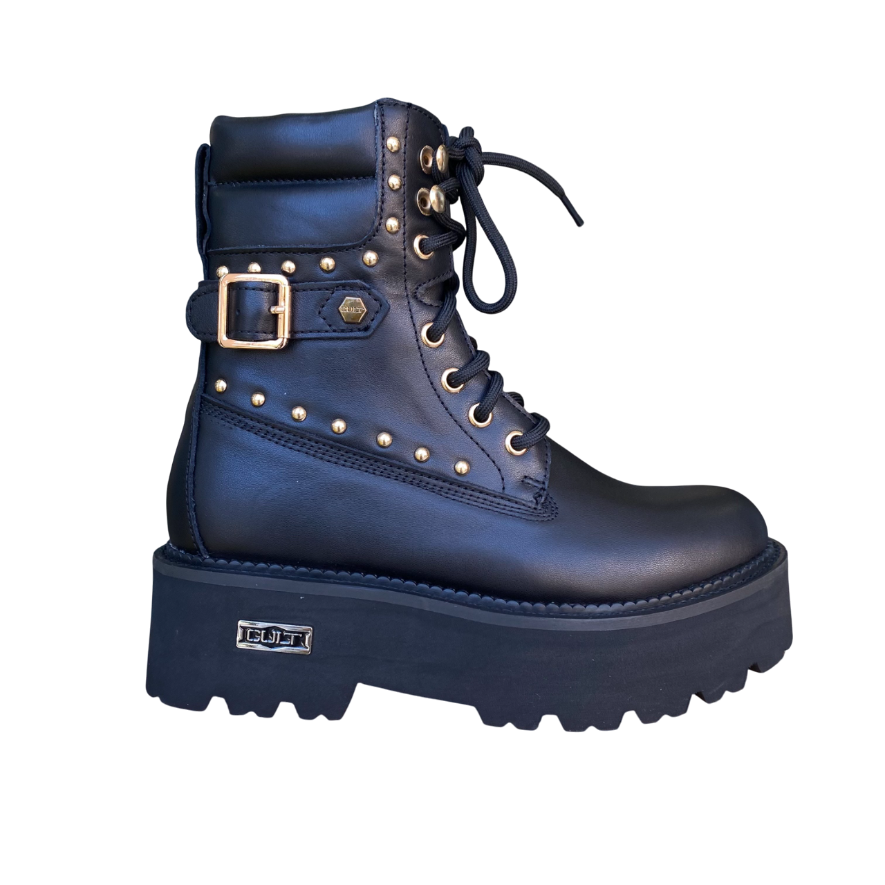 Cult Rocky 4641 Mid W Stivaletto Donna Pelle Borchiata Nera - CLW464102