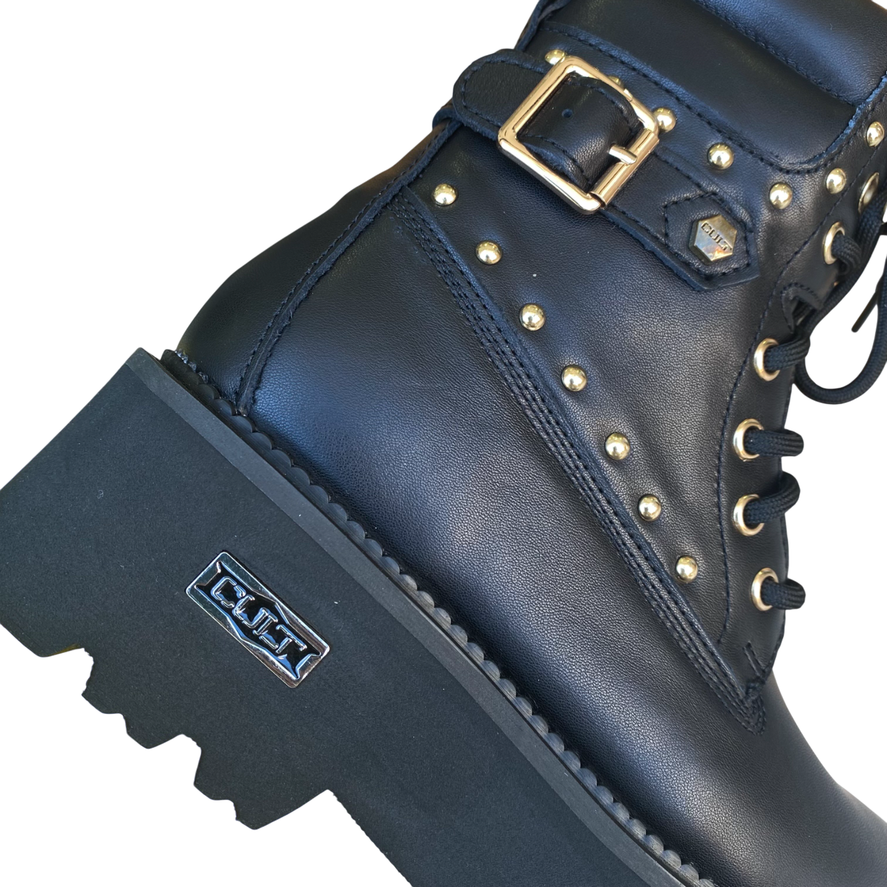 Cult Rocky 4641 Mid W Stivaletto Donna Pelle Borchiata Nera - CLW464102