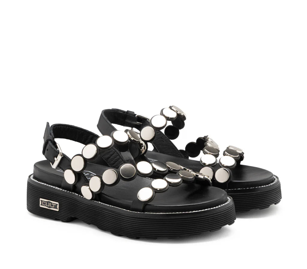 Cult ZIGGY 4770 CLW477000 Sandalo Donna Flatform Borchie Nero