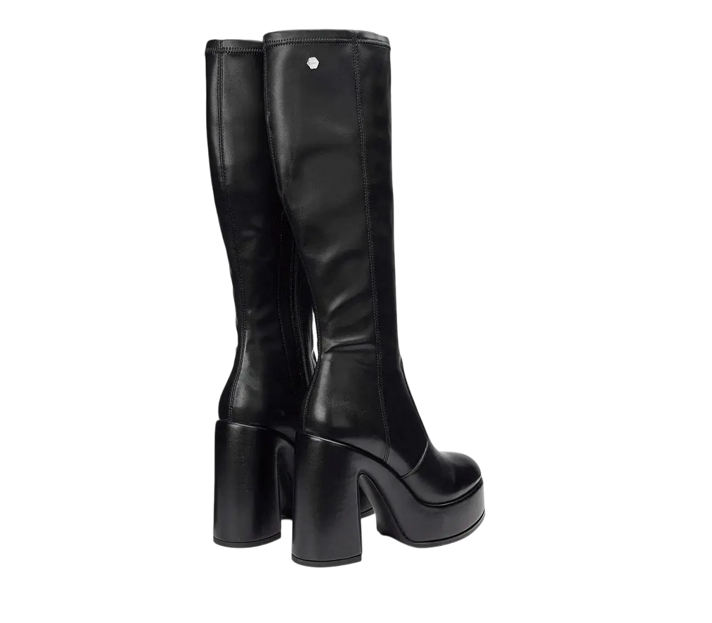 Cult Stivale Donna BJORK Nero CLW410601 - Tacco 12cm Plateau Zip Ginocchio