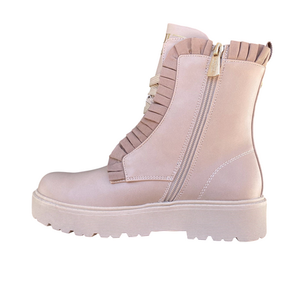 Cult Stivaletto Anfibi Bambina T-388B 3134 Beige 7 Fori Borchie