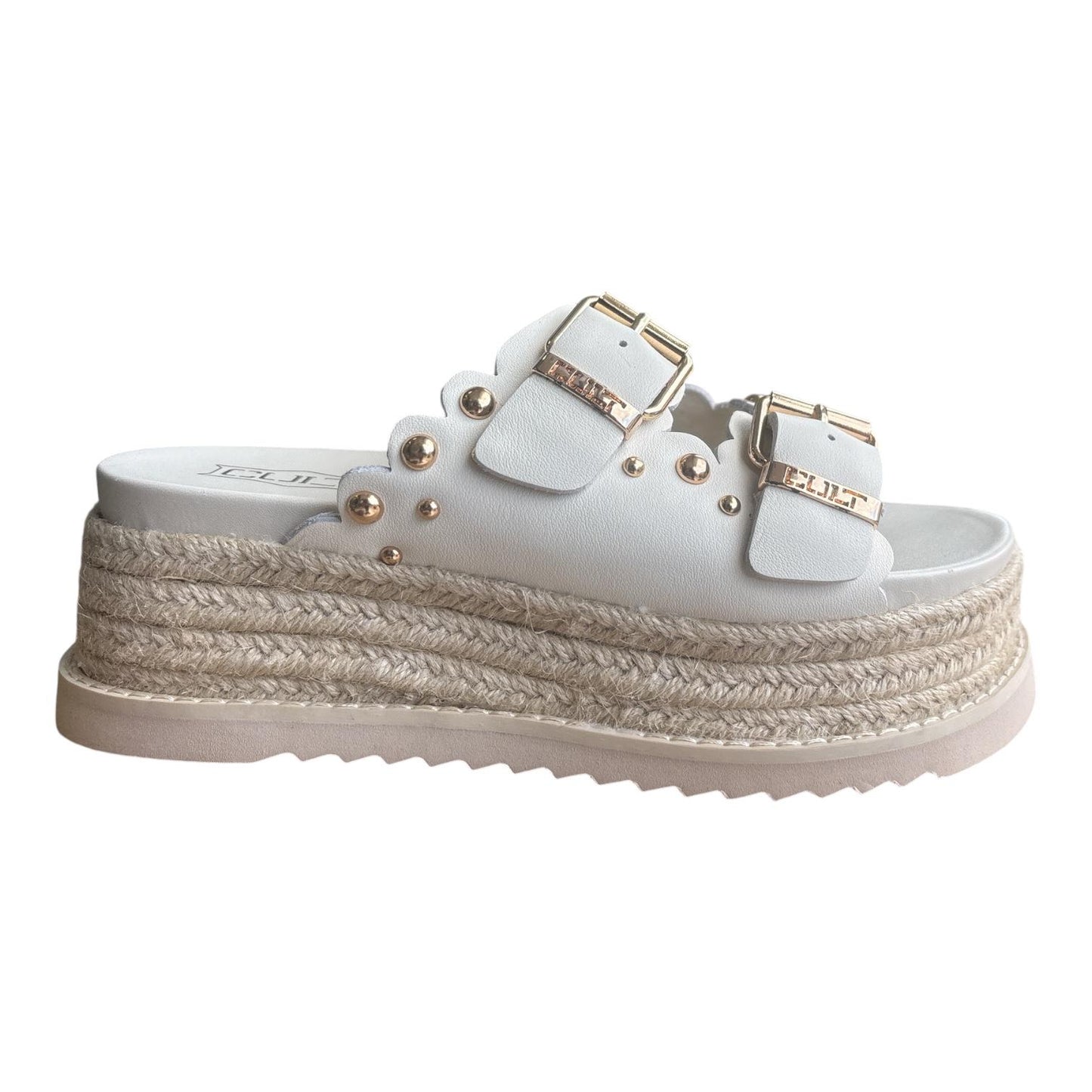 Cult Doja 4735 Sandalo Donna Bianco Oro Zeppa Corda - CLW473501