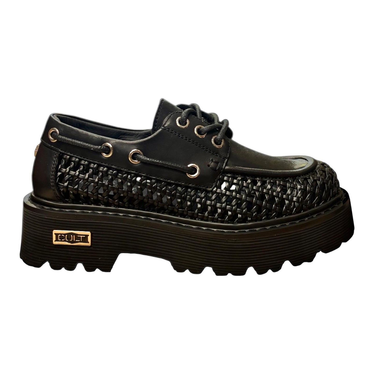 Cult Scarpa Donna Pelle Intrecciata SLASH 4686 CLW468600 Nero PE26