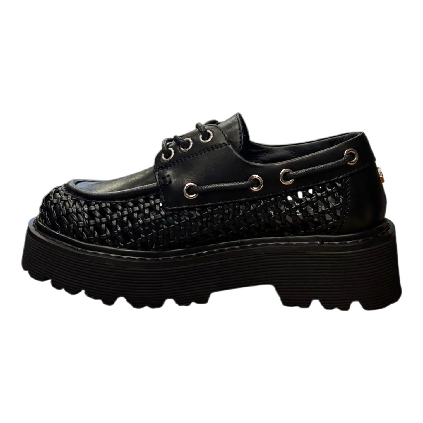 Cult Scarpa Donna Pelle Intrecciata SLASH 4686 CLW468600 Nero PE26