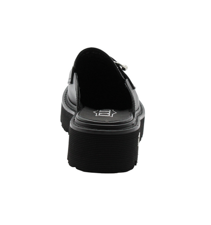 Cult mocassino a sabot da donna in pelle con piercing Slash 4214 nero