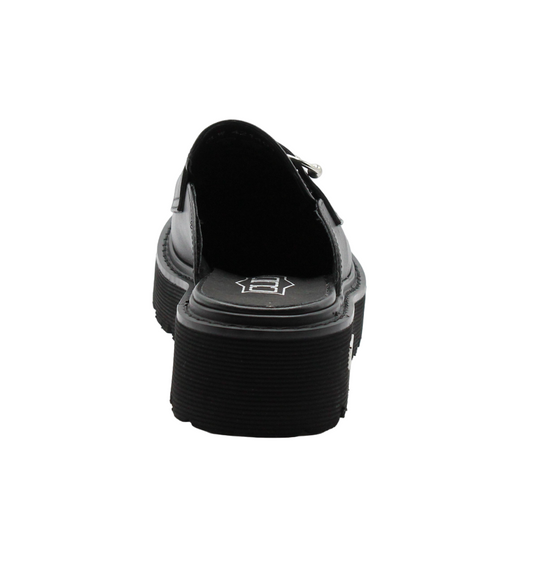 Cult mocassino a sabot da donna in pelle con piercing Slash 4214 nero