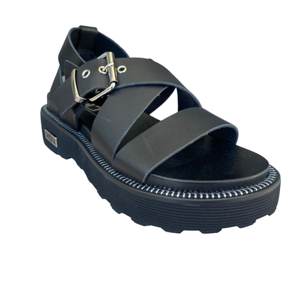 Cult sandalo da donna in pelle con cinturini e fibbie Ziggy 3442 CLW344200 nero
