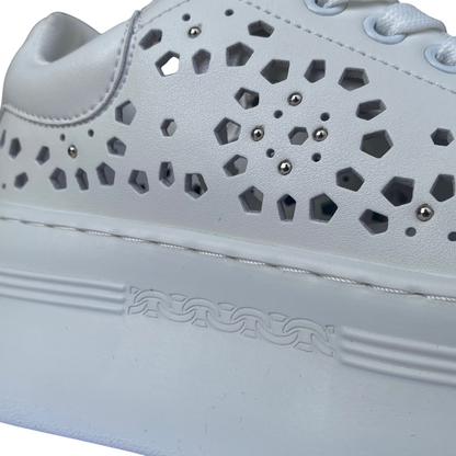 Cult Sneakers Donna Zeppa Pearl 4425 Bianco - 8058708000800