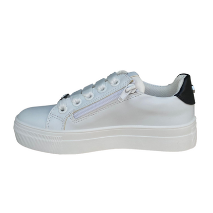 Girls' cult sneakers T-011 white-black