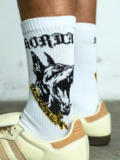 Custom socks Horda socks with Doberman embroidery