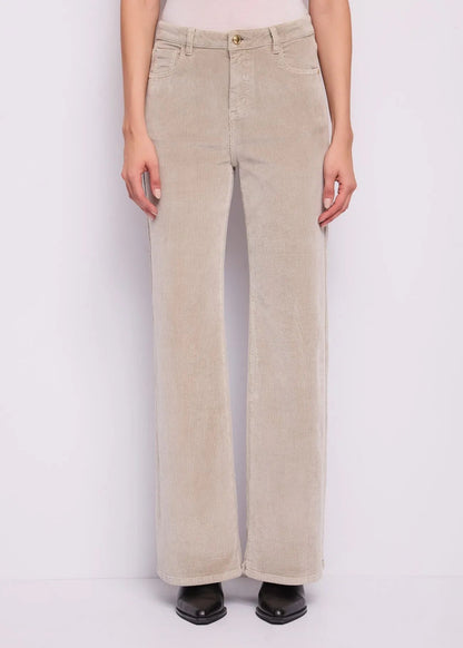 Gaudì pantalone in velluto da donna wide leg 621BD25002 beige