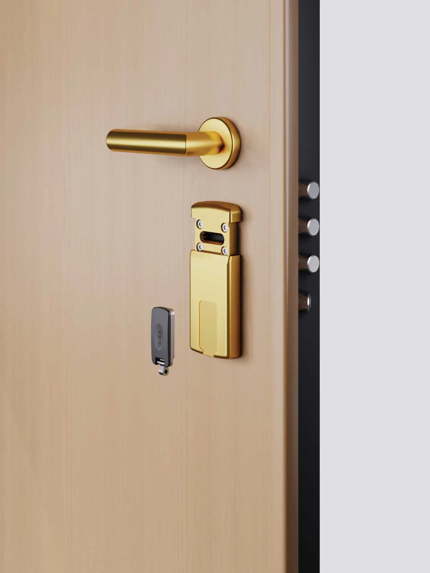Doppel-Magnetplatte Minimag mit diebstahlsicherem Sicherungssystem aus Messing Gelb 15x55