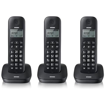 BRONDI TELEFONI DIGITAL CORDLESS GALA TRIO GRIGIO PORTATILE UFFICIO CASA HOTEL