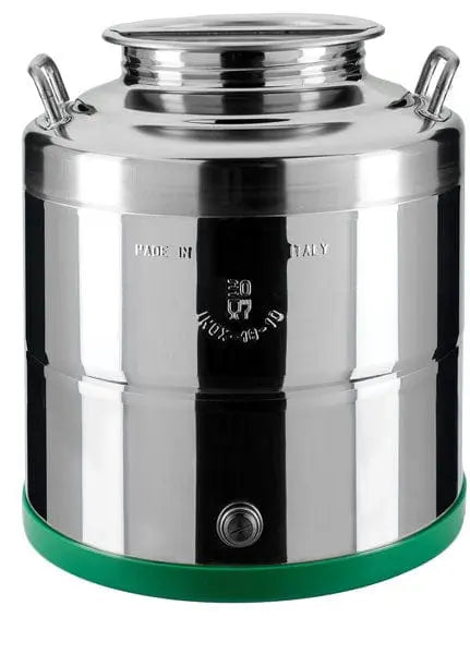 Gebundene Glasballonflasche Minox 30 Liter Edelstahl