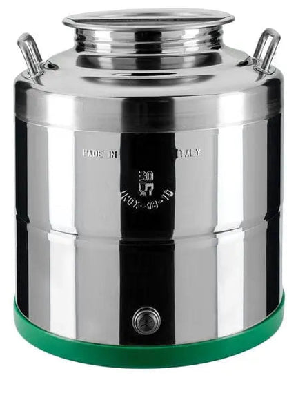 Gebundene Glasballonflasche Minox 30 Liter Edelstahl