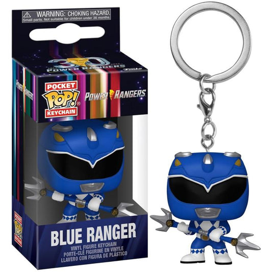 Funko Pop! Schlüsselanhänger TV Power Rangers 30th – (Blue Ranger) Vinyl-Schlüsselanhänger 4 cm