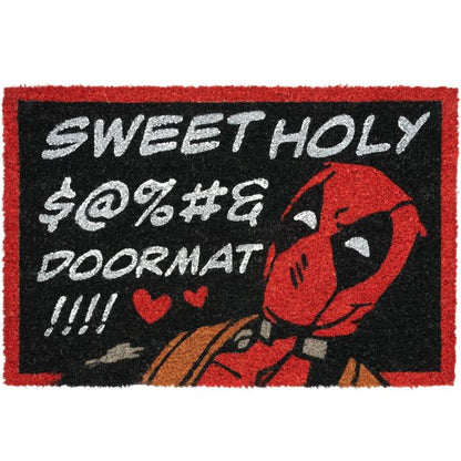Marvel Fußmatte (Deadpool) Schwarz Teppich für Außen- oder Innenbereich Kinderzimmer Bad Antirutsch 40x60 cm