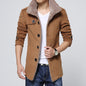 Men's wool jacket, with stand-up collar, autumn and winter