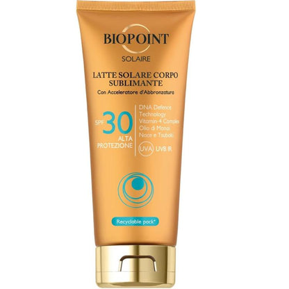 BIOPOINT - Sonnenschutzmilch für den Körper, sublimierend, hoher Schutz LSF30, Tube 200ml