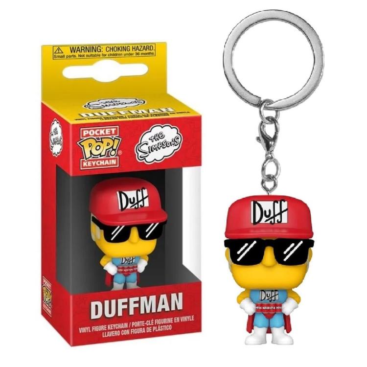 Funko Pop! Keychain Pocket The Simpson - (Duffman) Schlüsselanhänger Vinyl Figur 4cm