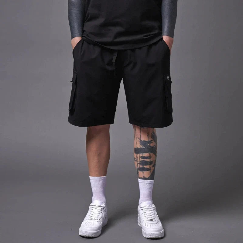 Dolly Noire Techno Cargo Shorts Uomo Nero PA144-PO-01