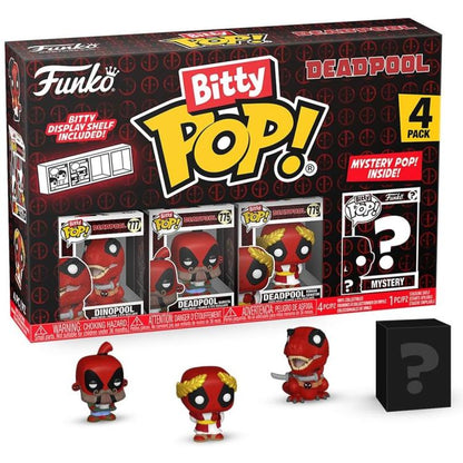 Funko Bitty Pop! Deadpool Dinopool/Deadpool Barista/Römischer Senator 4er-Pack Mystery