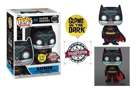 Funko Pop ! Dia De Los Dc Super Heroes - (409) Batman Gitd Special Edition Glow