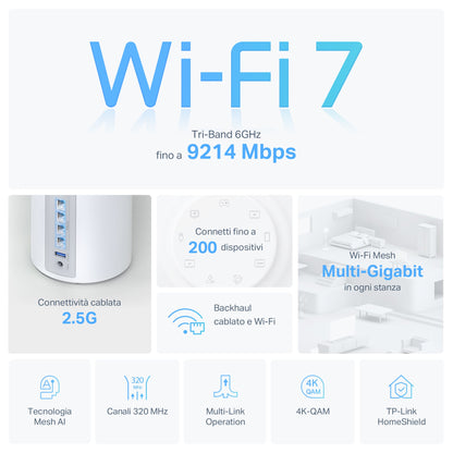Deco BE65 Sistema Mesh Wi-Fi 7 BE9300Mbps, 1pz