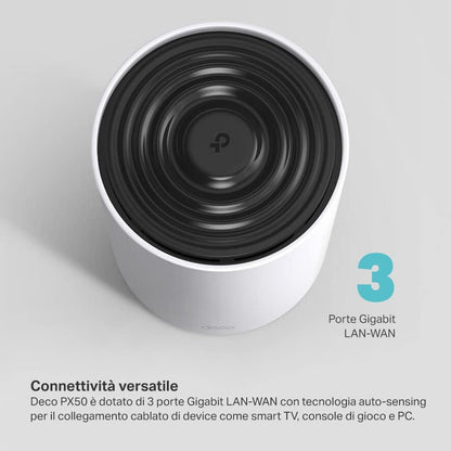Deco PX50 Sistema Mesh Wi-Fi 6 AX3000 + Powerline G.hn G1500, 3pz