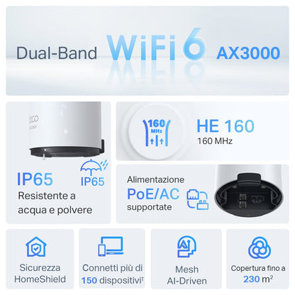 Deco X50-Outdoor Sistema Mesh Wi-Fi 6 AX3000Mbps, 1pz