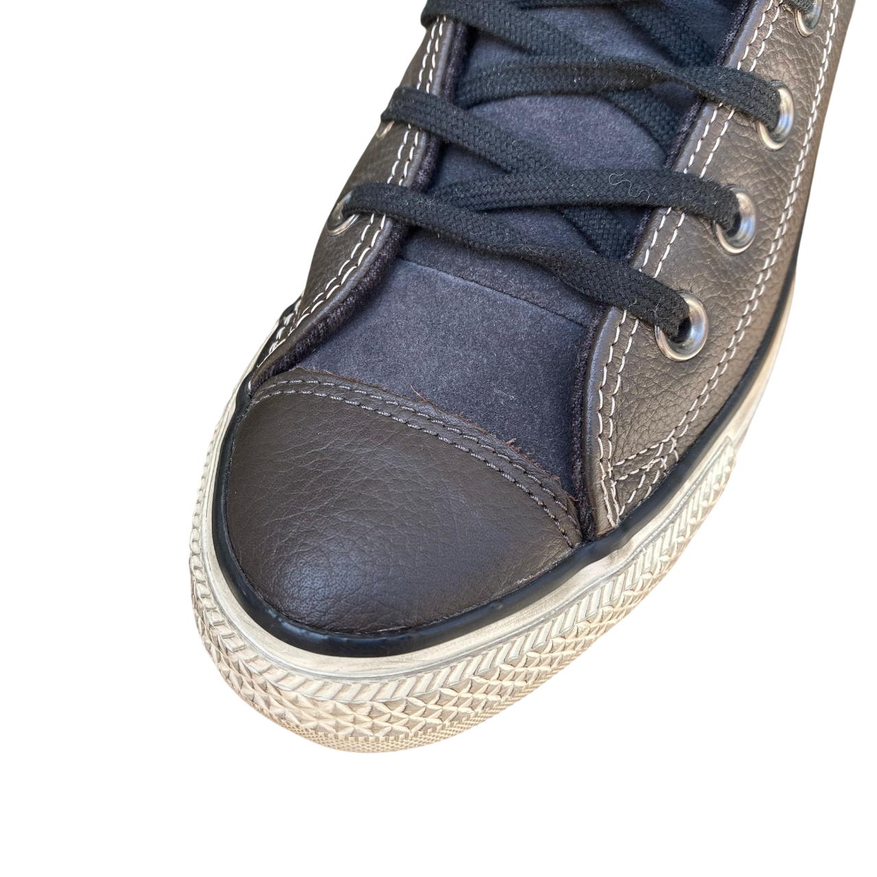 Converse All Star Chuck Taylor Distressed HI Unisex Pelle 158967C | Sneakers alta marrone