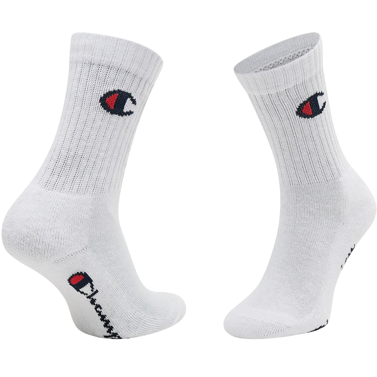 Champion calzino di media altezza con logo C U34578 WW001 bianco. Confezione da 3 paia
