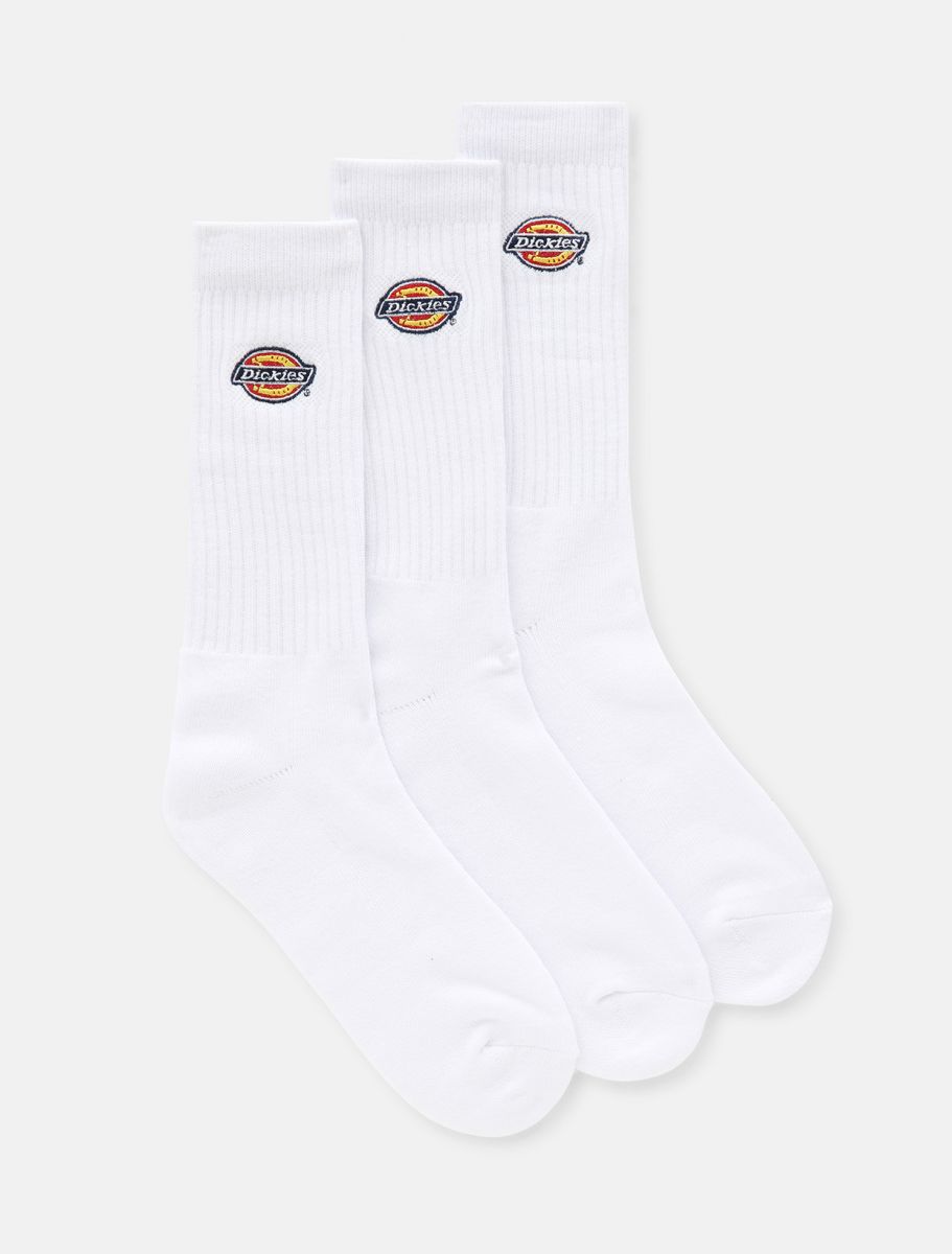 Dickies Calze Unisex Valley Grove DK0A4X82WHX Bianco Pack 3 Paia