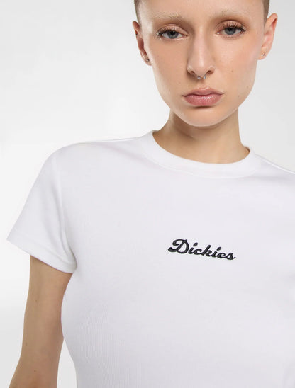 Dickies T-shirt Donna Wellsville DK0A88JT0WH1 Bianca – Cotone 275 g/m²