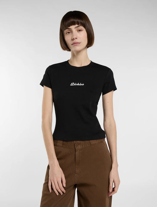 Dickies T-shirt Donna Wellsville DK0A88JTBLK1 Nera – Cotone 275 g/m²