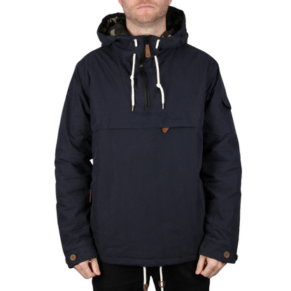 Dickies giaccone da uomo con cappuccio mezza zip e tascone a marsupio Milford blu