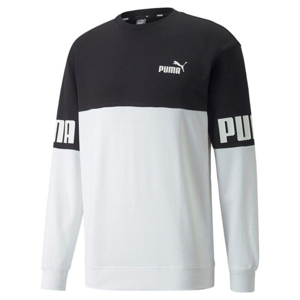 Puma Felpa Girocollo Colorblock 848008-01 Uomo Nero Bianco