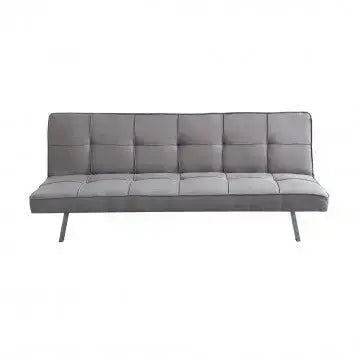 Divano Letto Aaron Grigio Melange: Metallo e Legno, D.178x81x71