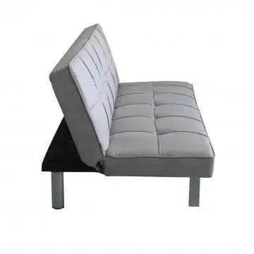 Divano Letto Aaron Grigio Melange: Metallo e Legno, D.178x81x71