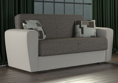 Schlafsofa Miami 2-Sitzer (162x66x80 cm) aus Kunstleder und Stoff