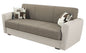 Miami 3-Seater Sofa Bed in Fabric/Faux Leather - Beige and Grey