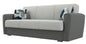 Miami 3-Seater Sofa Bed in Fabric/Faux Leather - Beige and Grey