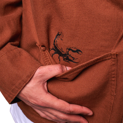 Dolly Noire giacca sfoderata in canvas da uomo Desert Skull Site JK619-JQ-03 beige scuro