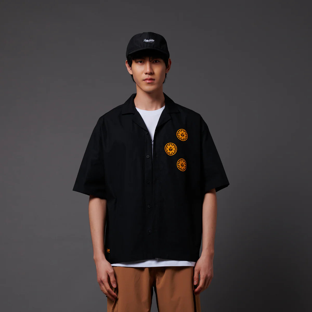 Dolly Noire Camicia Manica Corta Uomo Tre di Denari Nera - SH1131-CH-01