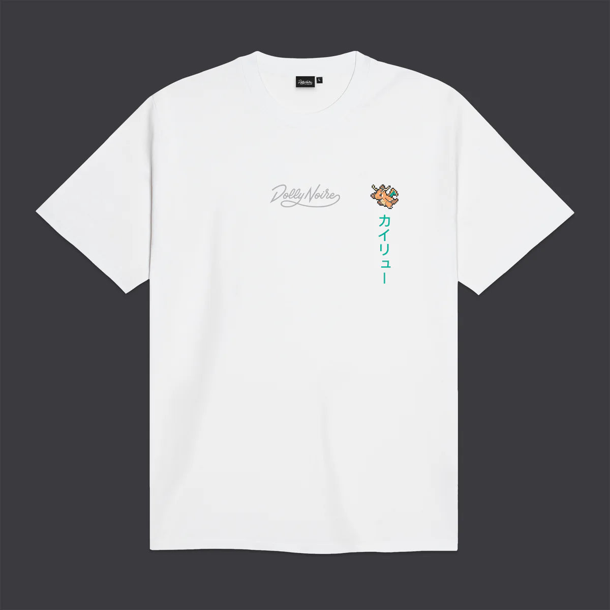 Dolly Noire Men's Dragonite Evolution Pokémon White T-Shirt - TS1153-TT-02
